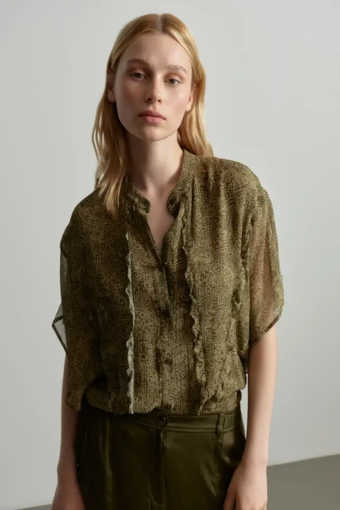 Lala Berlin Blouse Benaja viscose maze garden Preisnachlass