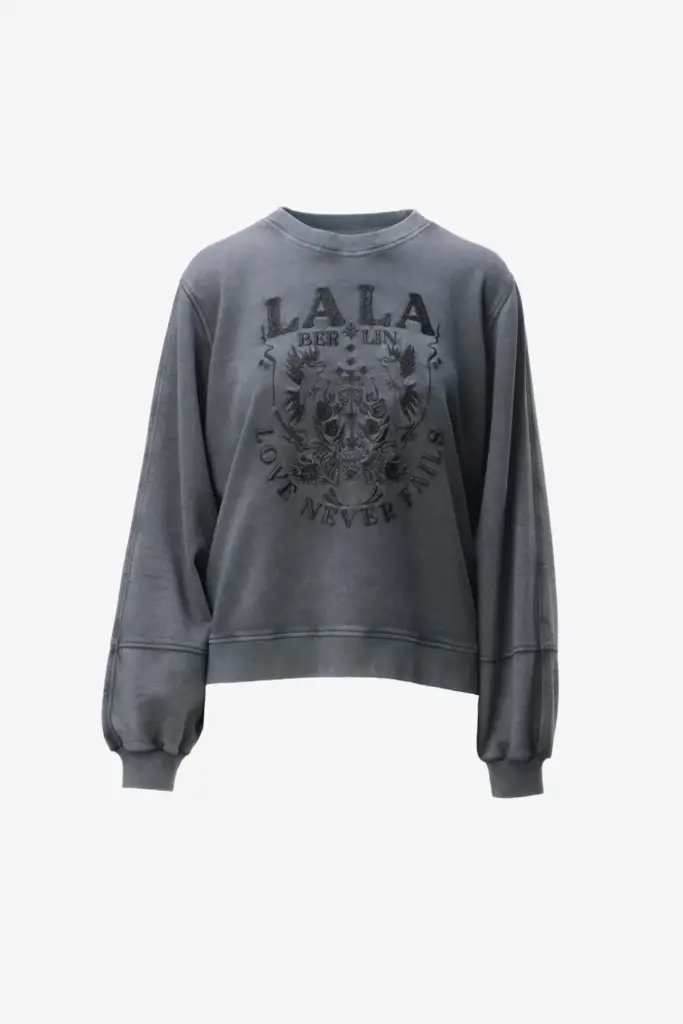 Lala Berlin Sweatshirt Ipali cotton love never fails black Saisonschlussverkauf