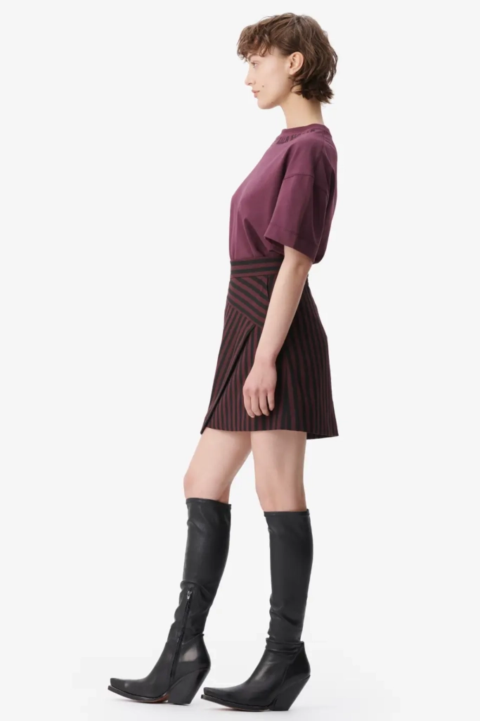Lala Berlin Skirt Saki polyester mix stripe fudge Blitzangebot