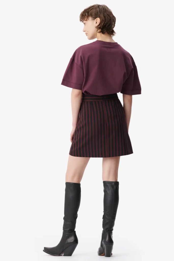 Lala Berlin Skirt Saki polyester mix stripe fudge Blitzangebot