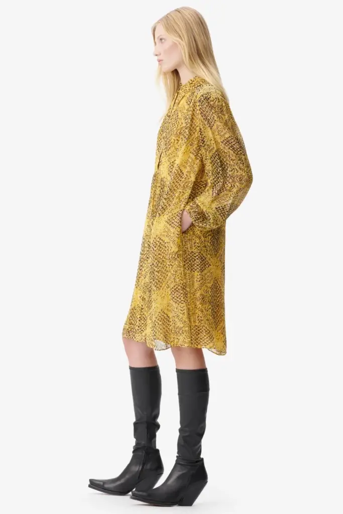 Lala Berlin Dress Daneris viscose heritage star yellow Wochenangebot