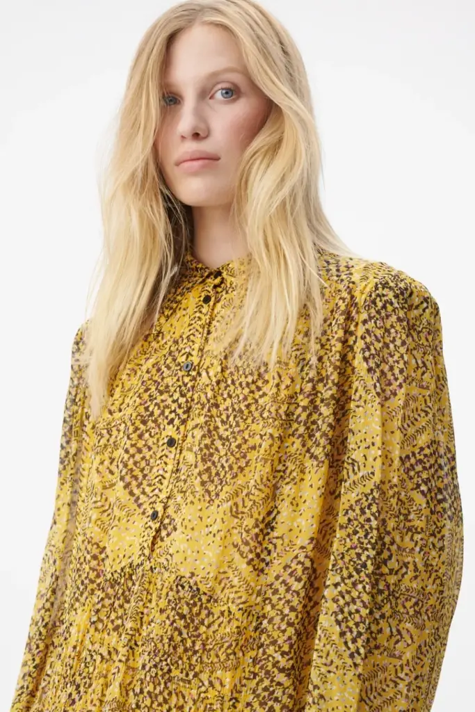 Lala Berlin Dress Daneris viscose heritage star yellow Wochenangebot