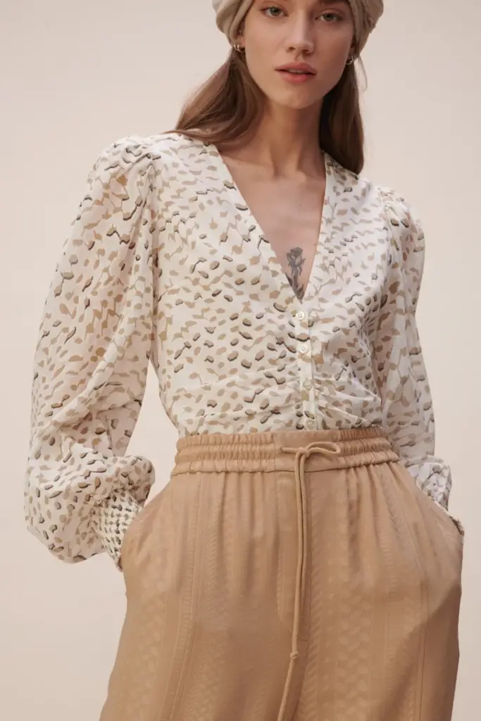 Lala Berlin Blouse Babsi cotton sand wave Letzte 3 Tage