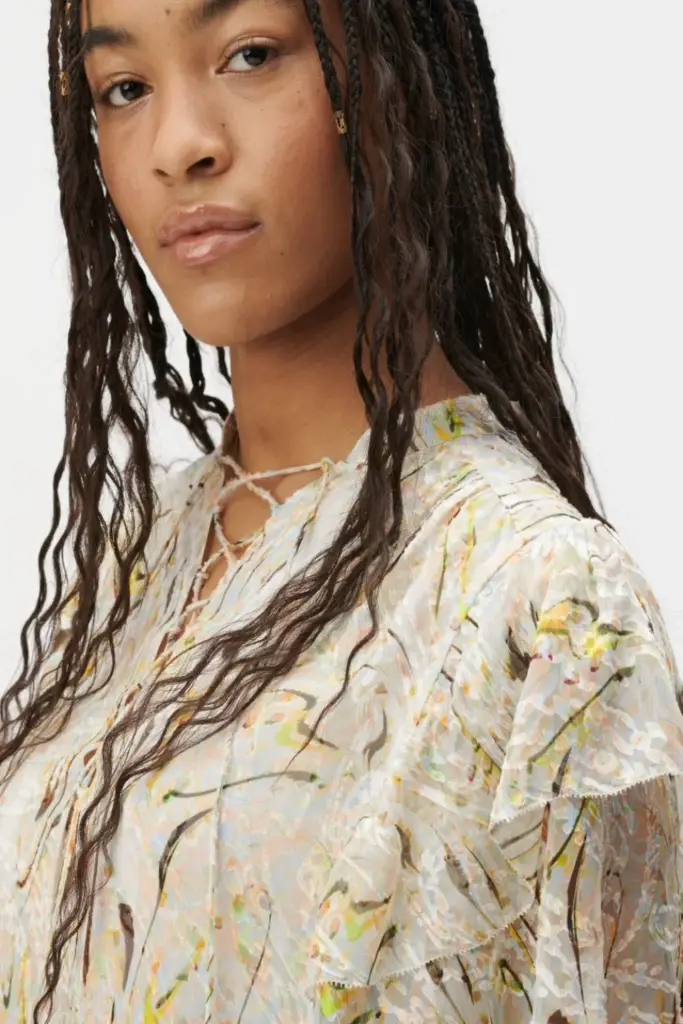 Lala Berlin Top Tenya silk mix heritage wave Zeitbegrenzte Promotion