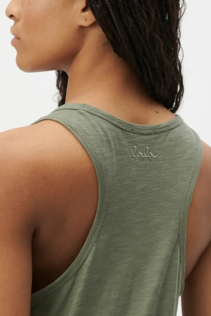 Lala Berlin Tank Top Tara cotton olive Bis zu 50% Rabatt