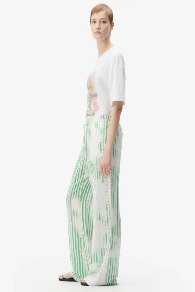 Lala Berlin Pants Palooza rayon mix green stripes Bis zu 55% Rabatt