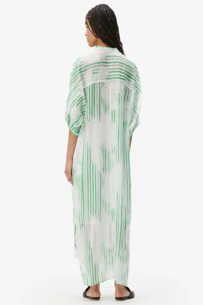 Lala Berlin Dress Dacire bast fiber green stripes Discount Store für neue Produkte