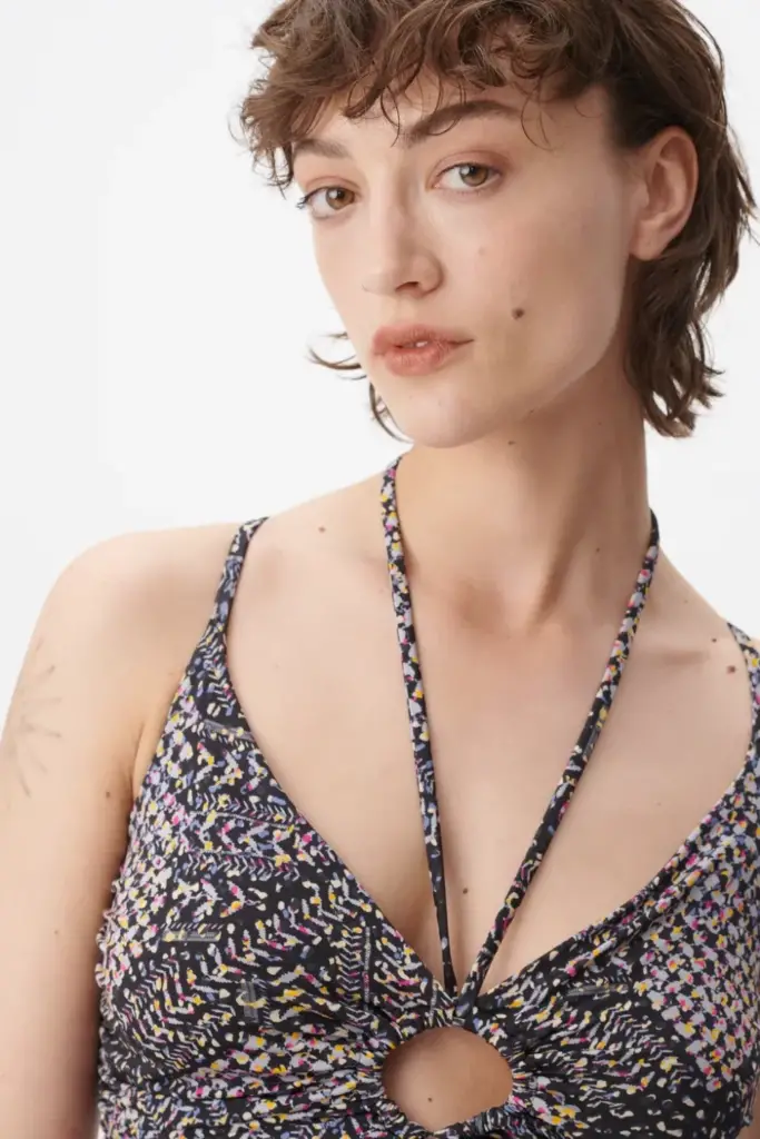 Lala Berlin Top Tamiki viscose mix heritage star black Nur noch ein Tag übrig