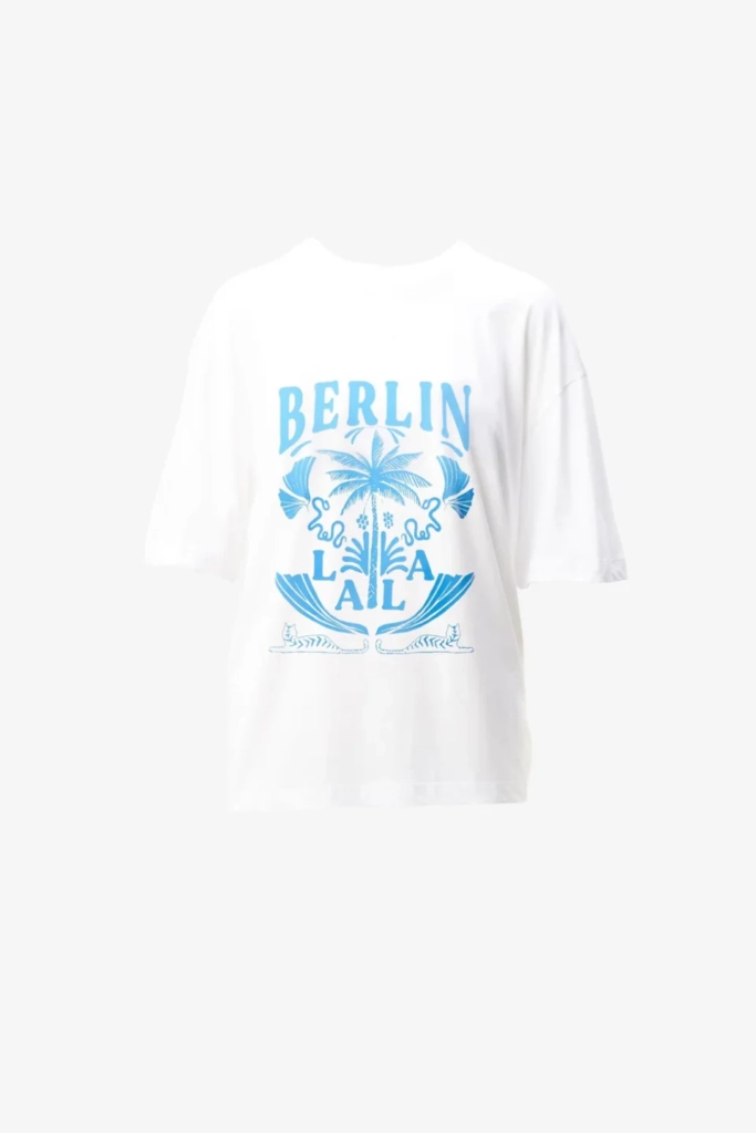 Lala Berlin T-Shirt Celia cotton lala palm white 50% Rabatt mit kostenlosem Versand