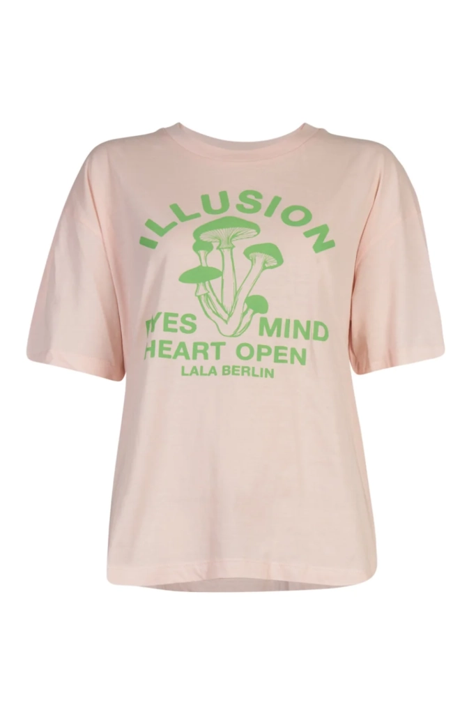 Lala Berlin T-Shirt Celia cotton illusion sea shell Kostenloser Versand international