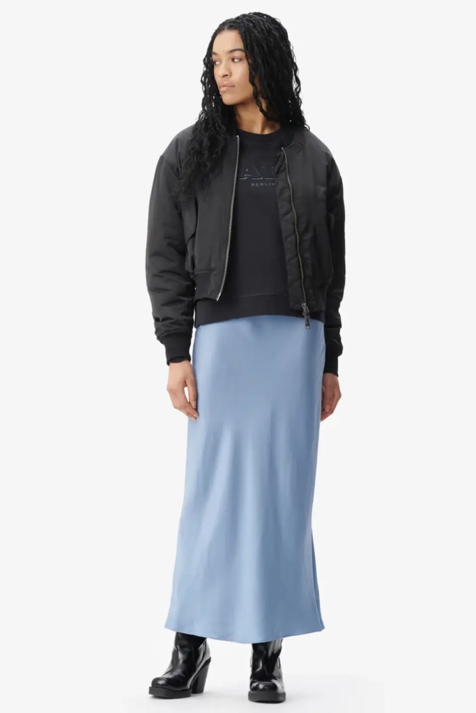 Lala Berlin Skirt Sasai viscose mix faded denim 2025