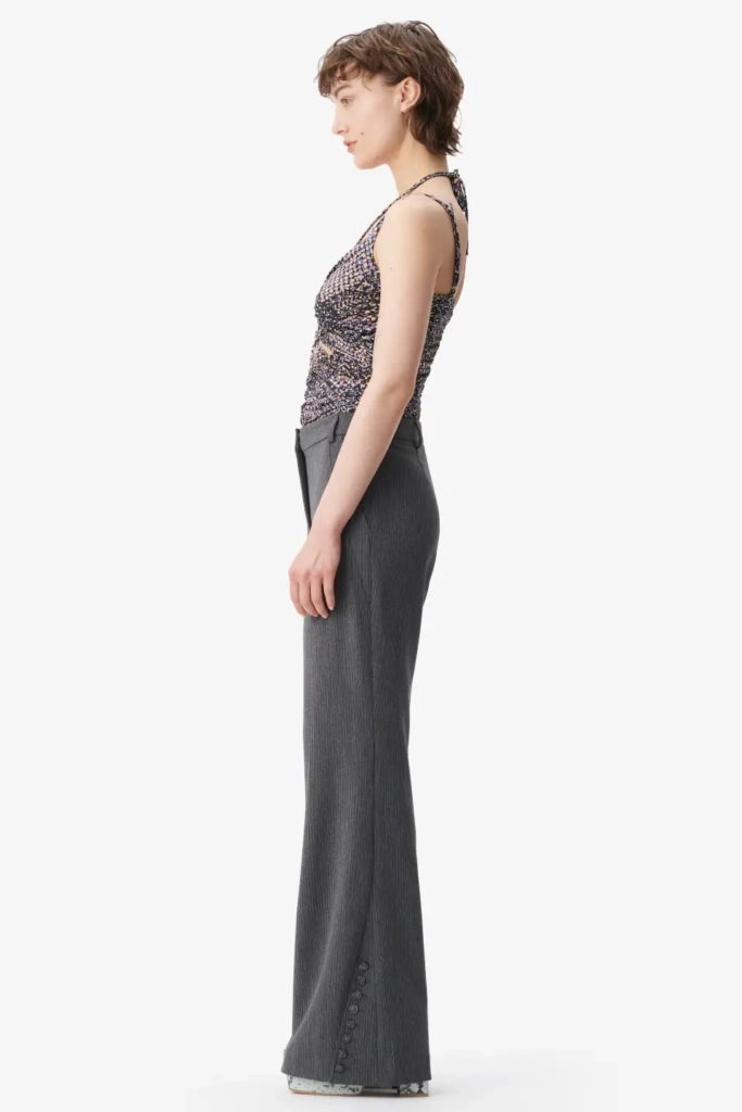 Lala Berlin Pants Pinka polyester mix anthracite stripe Verkauf