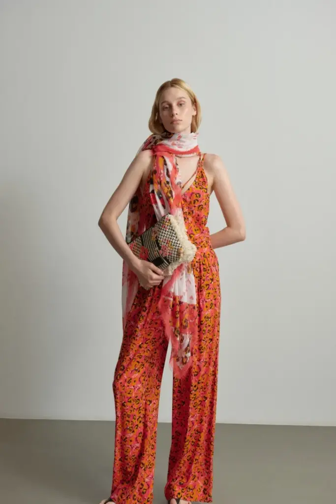 Lala Berlin Pants Perla viscose leo pink Günstiger Verkauf