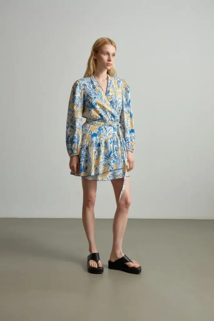 Lala Berlin Dress Dilovan linen/viscose blend magic garden day Lagerräumung