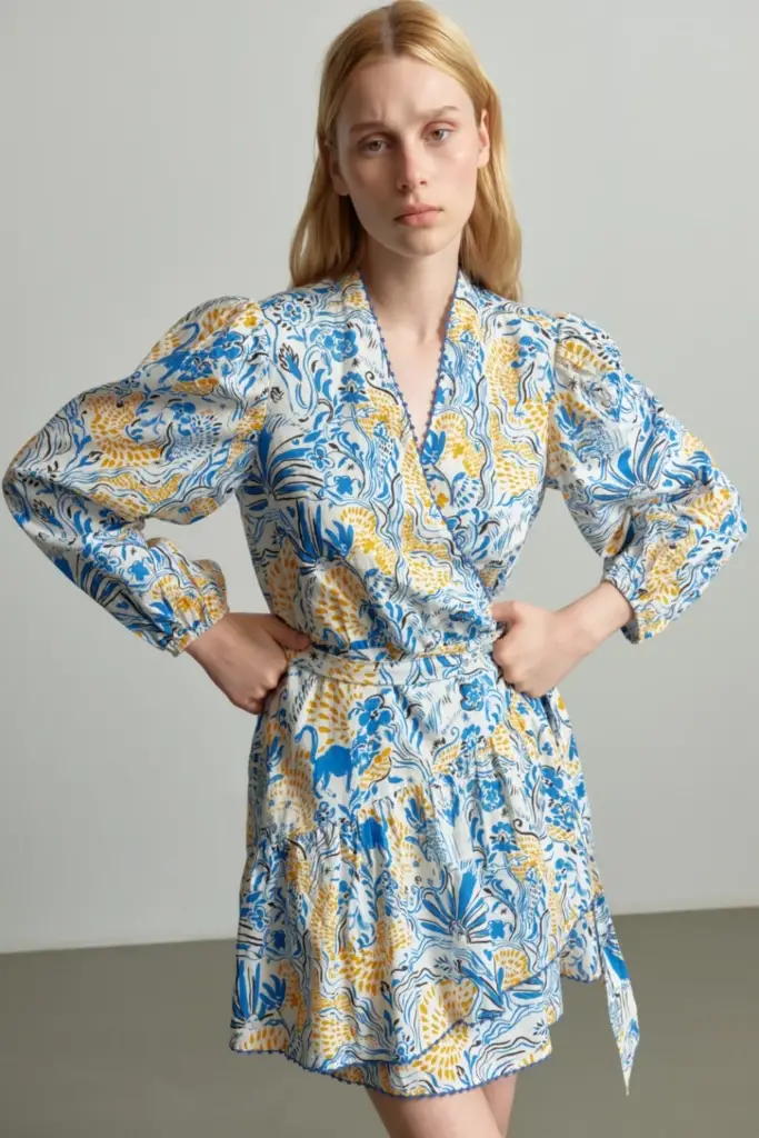 Lala Berlin Dress Dilovan linen/viscose blend magic garden day Lagerräumung