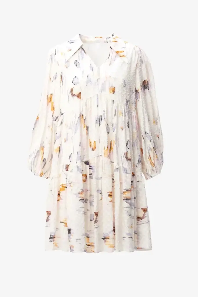 Lala Berlin Dress Dille viscose floral fountain pink Heißer Verkauf