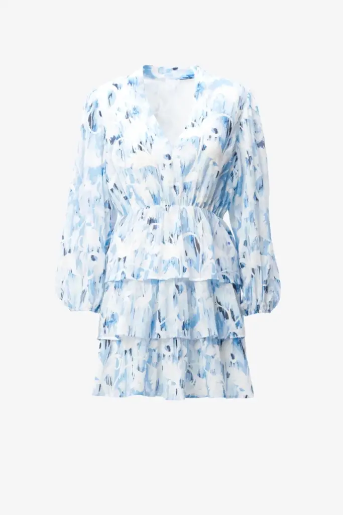 Lala Berlin Dress Danuta cotton floral fountain blue Bestseller
