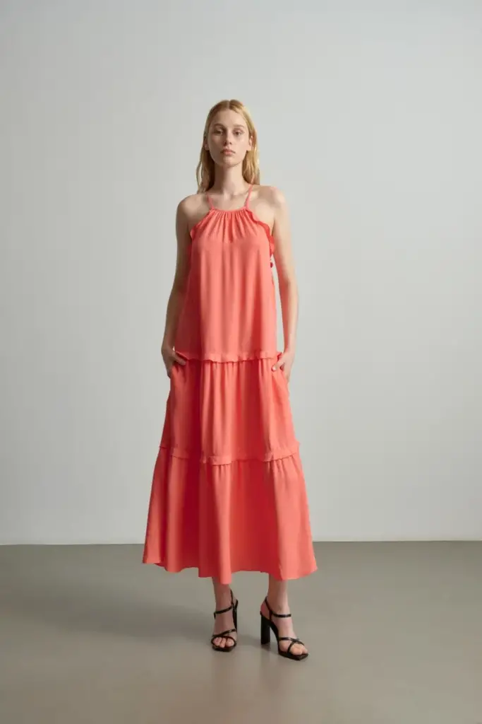 Lala Berlin Dress Daau viscose underwater melon VIP-Rabatte