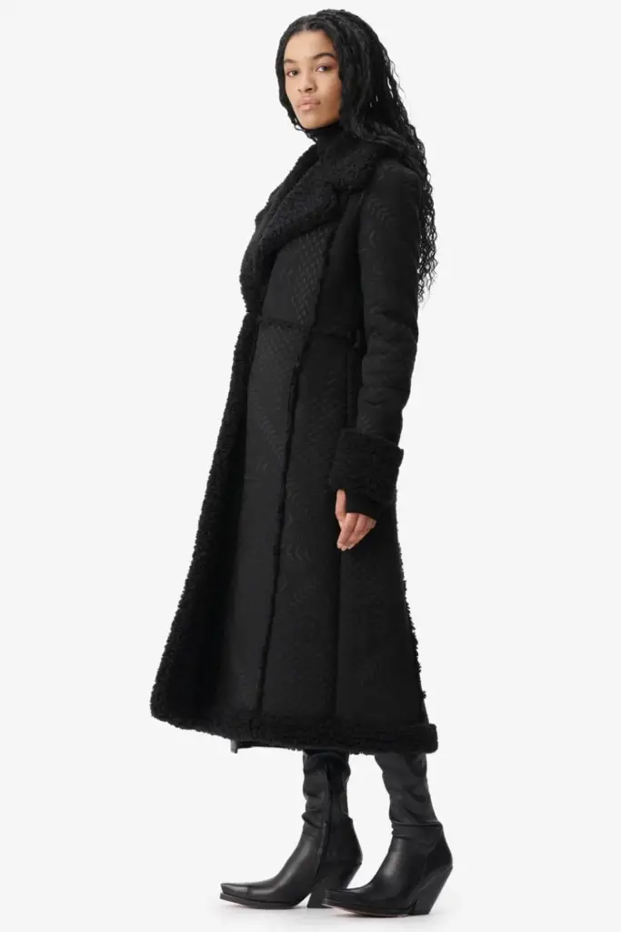 Lala Berlin Coat Osia polyester heritage star black Tiefpreis