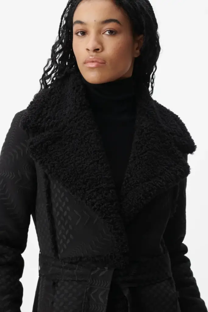 Lala Berlin Coat Osia polyester heritage star black Tiefpreis