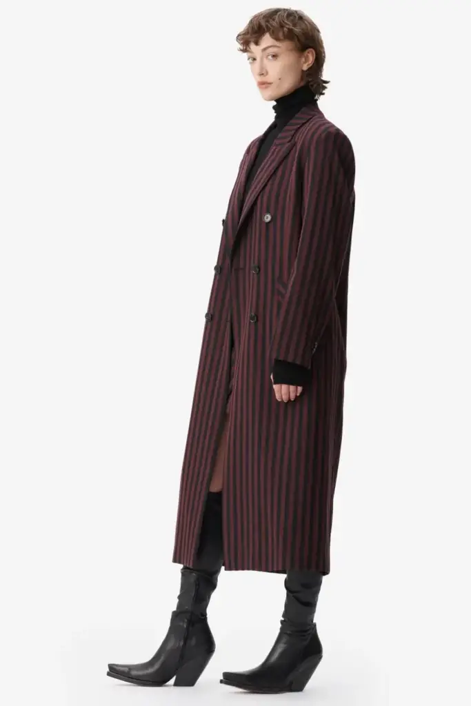 Lala Berlin Coat Odith polyester mix stripe fudge JETZT KAUFEN