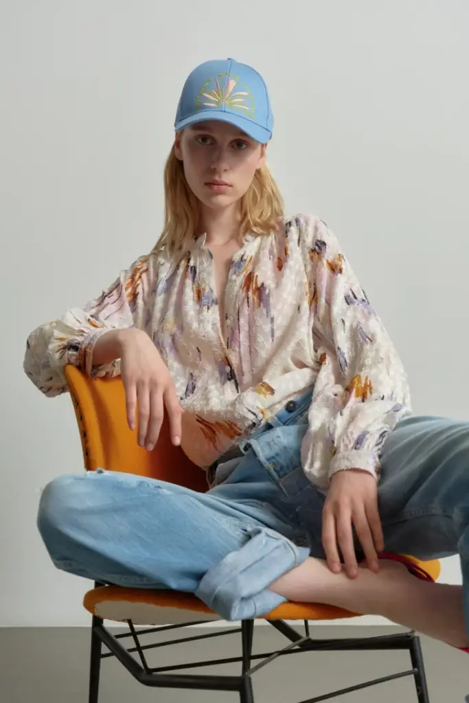 Lala Berlin Blouse Binoa viscose floral fountain pink Sonderangebot der Fabrik