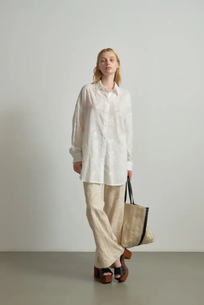 Lala Berlin Blouse Bam cotton embroidery white Nur noch ein Tag übrig