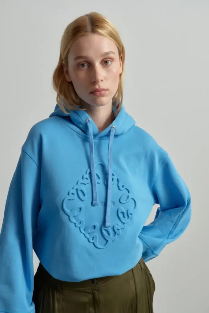 Lala Berlin Hoodie Ipalina cotton diamond azure Riesige Rabatte