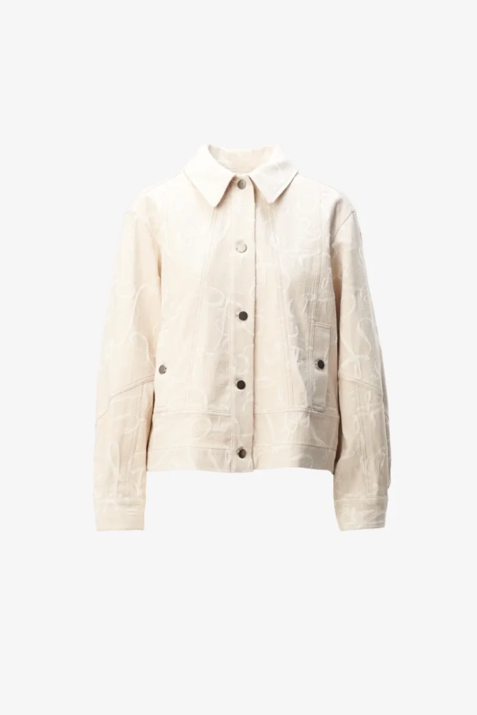 Lala Berlin Jacket Jacek cotton mix lalagram jacquard beige Clearance-Verkauf
