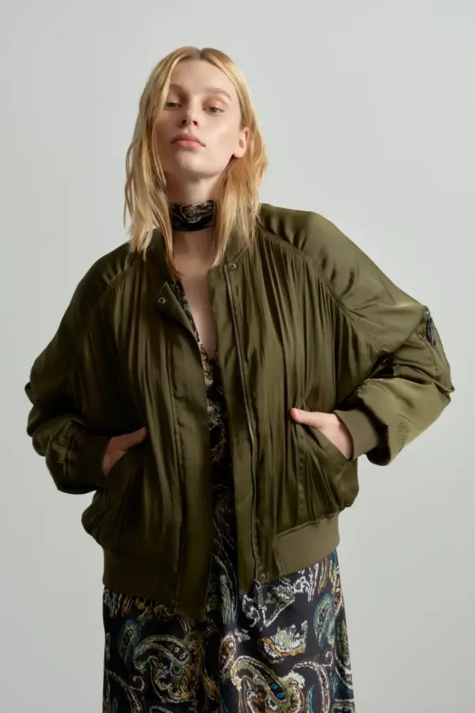 Lala Berlin Jacket Jordin polyester mix olive Kostenloser Versand international