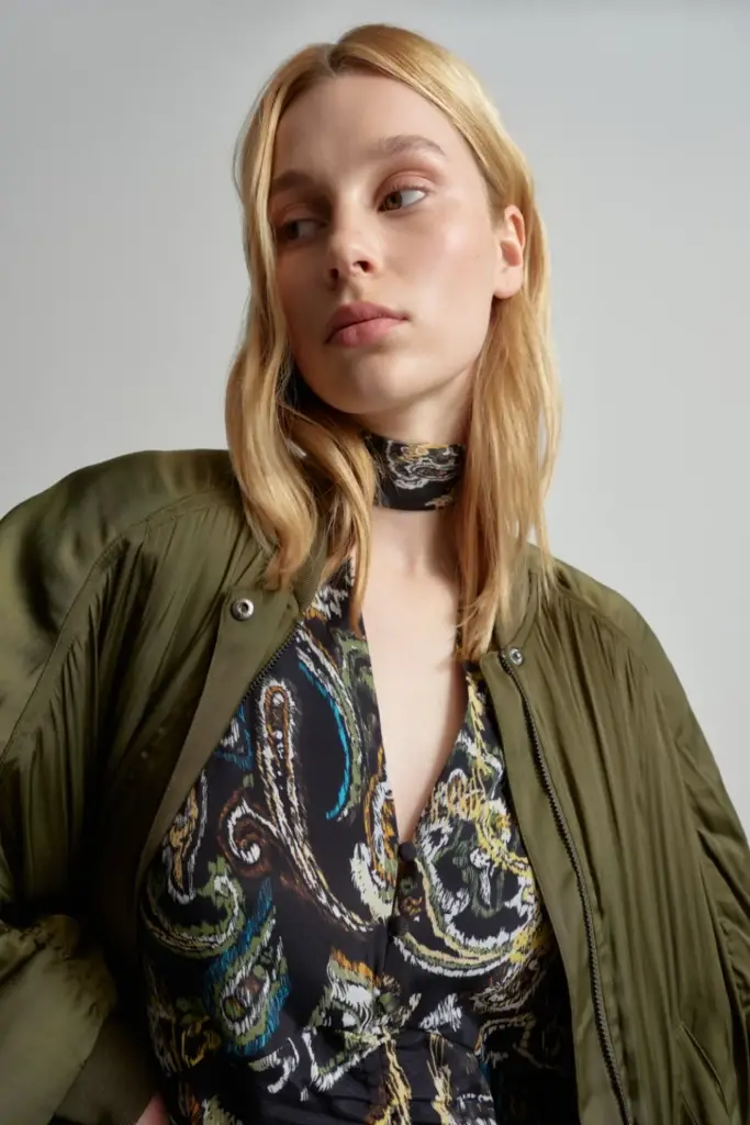 Lala Berlin Jacket Jordin polyester mix olive Kostenloser Versand international