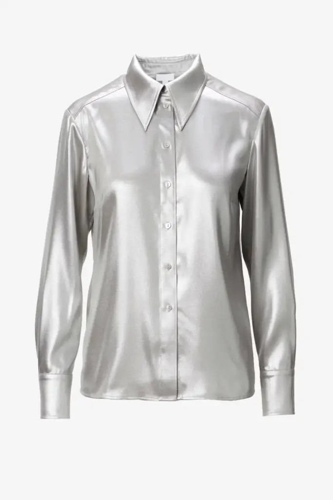 Lala Berlin Blouse Bemara polyester silver Fabrikladen