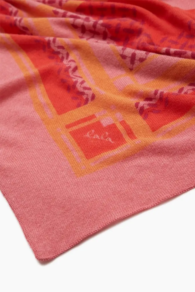 Lala Berlin Triangle Double Heritage cashmere rosa/orange Blitzverkäufe