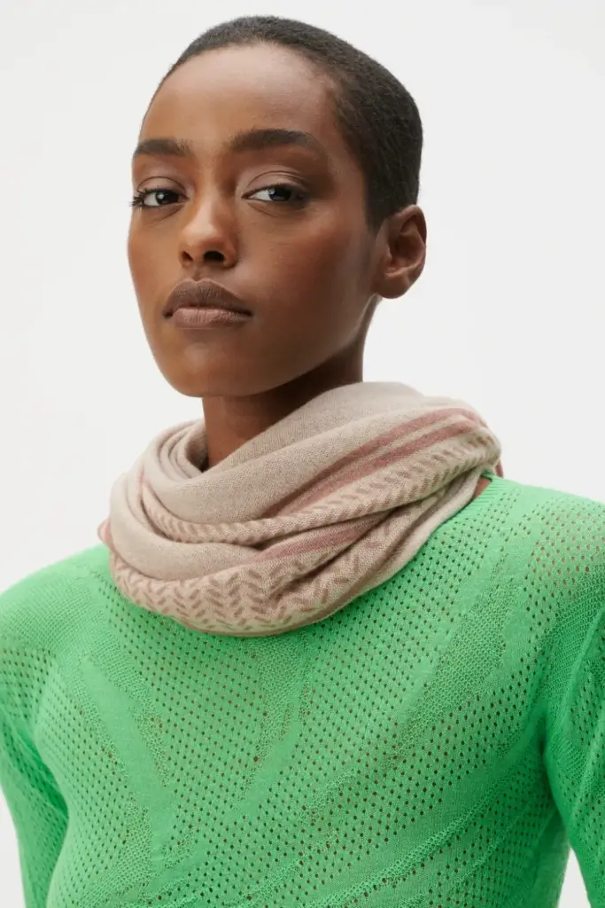 Lala Berlin Triangle Heritage Double cashmere sand flip Großer Ausverkauf