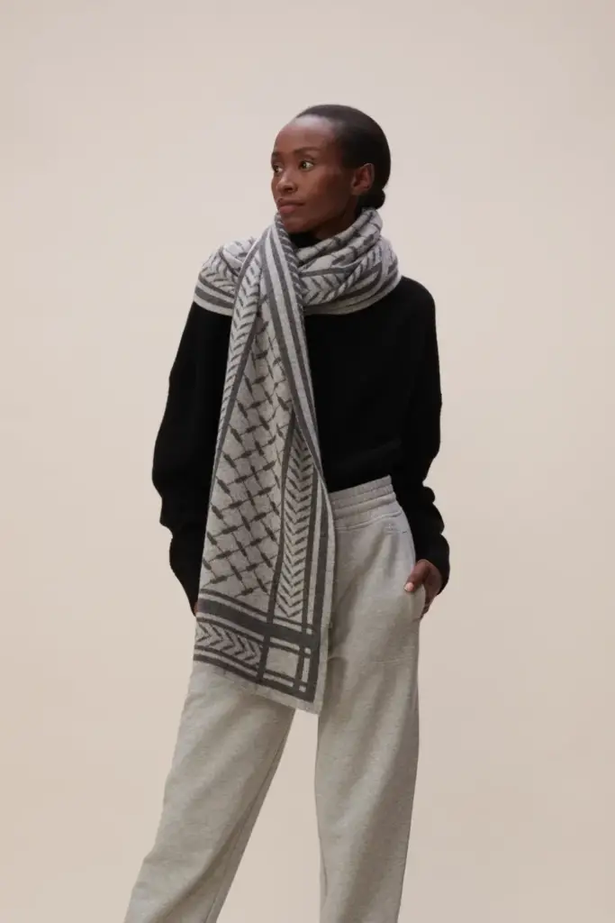 Lala Berlin Scarf Chuck cashmere light grey Preisnachlass