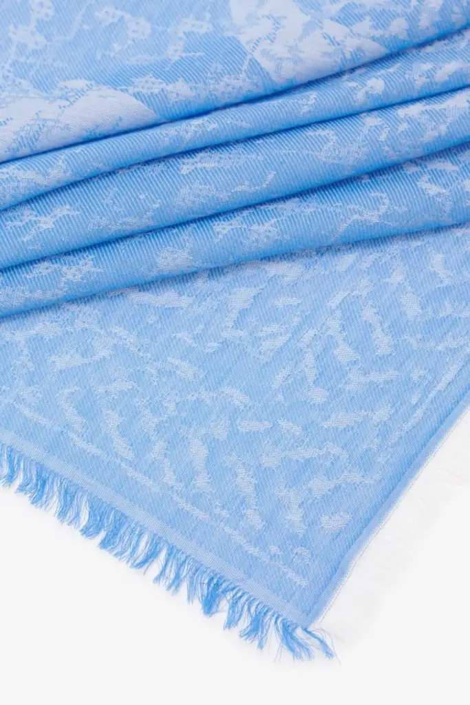 Lala Berlin Scarf Arian cotton diamond azure Heißer Verkauf