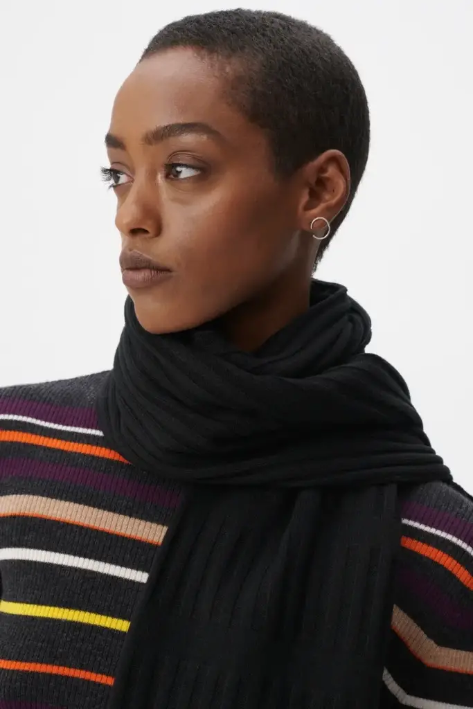 Lala Berlin Scarf Anissa wool mix black Nur für heute