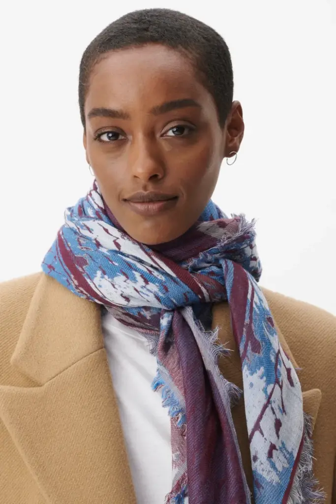 Lala Berlin Triangle Amalin viscose mix shibori fudge Sonderangebot der Fabrik