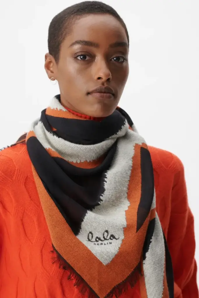 Lala Berlin Triangle Ajen wool mix bold zebra black Clearance-Verkauf