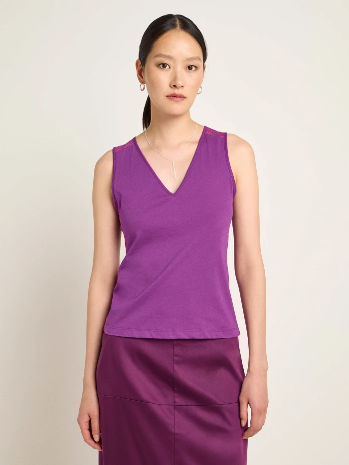 Lanius Top mit Spitzeneinsatz (GOTS) Neueste Mode