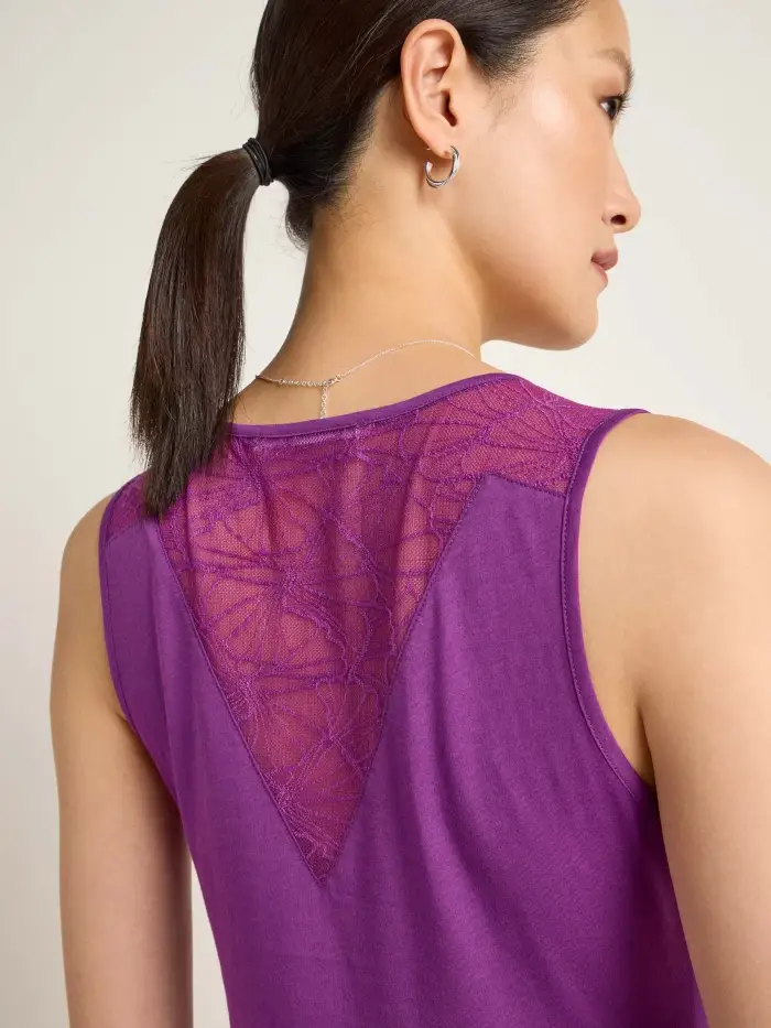 Lanius Top mit Spitzeneinsatz (GOTS) Neueste Mode