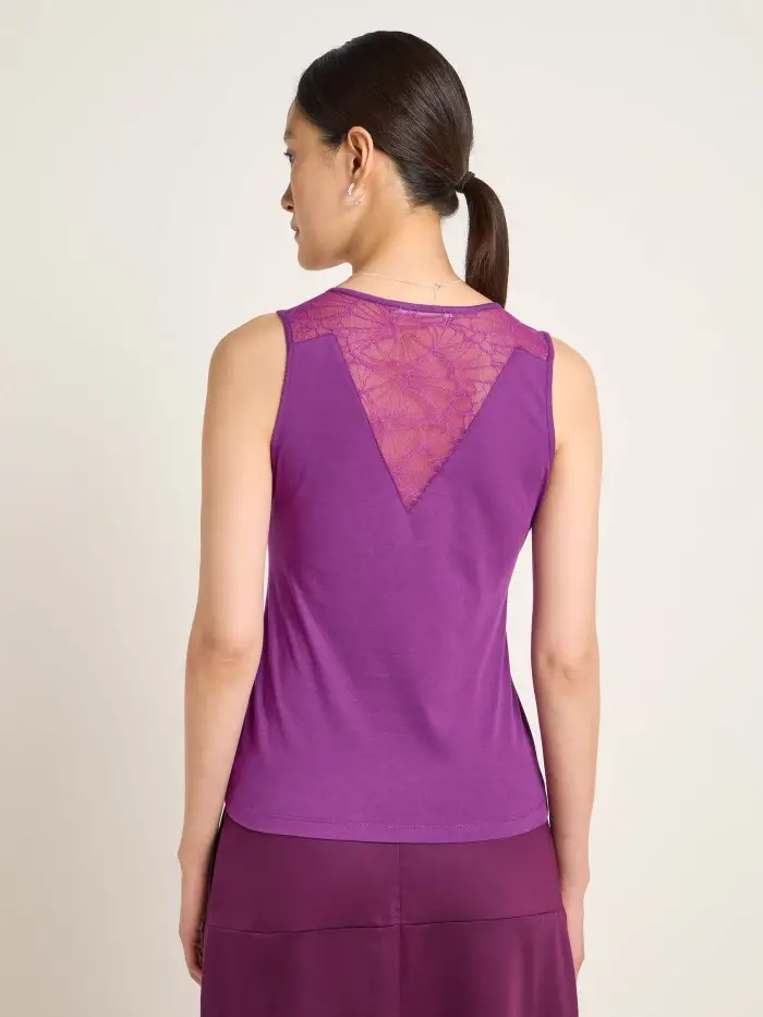 Lanius Top mit Spitzeneinsatz (GOTS) Neueste Mode
