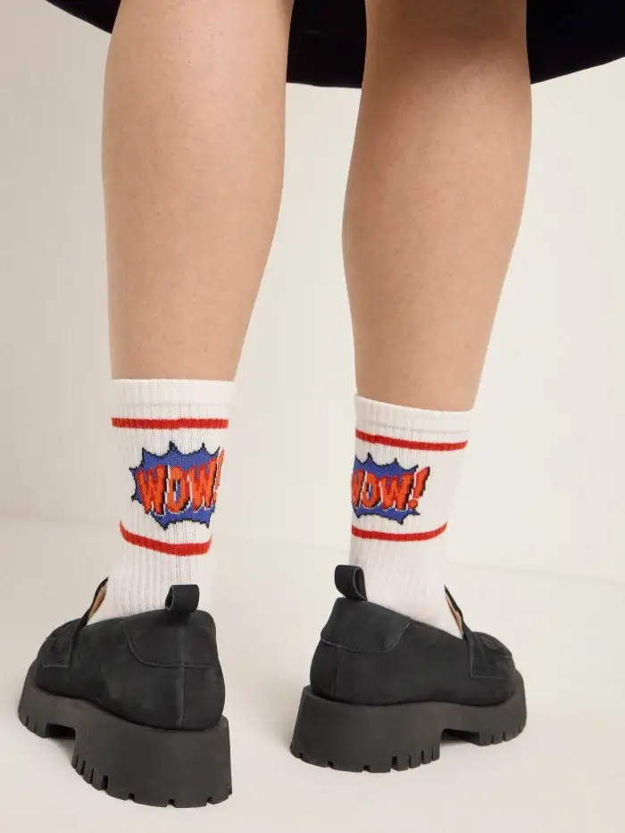 Lanius Socken "WOW" (GOTS) Räumungsverkauf