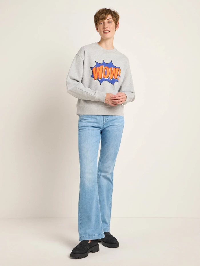 Lanius Statement Sweatshirt "WOW" (GOTS) Fabrikverkauf