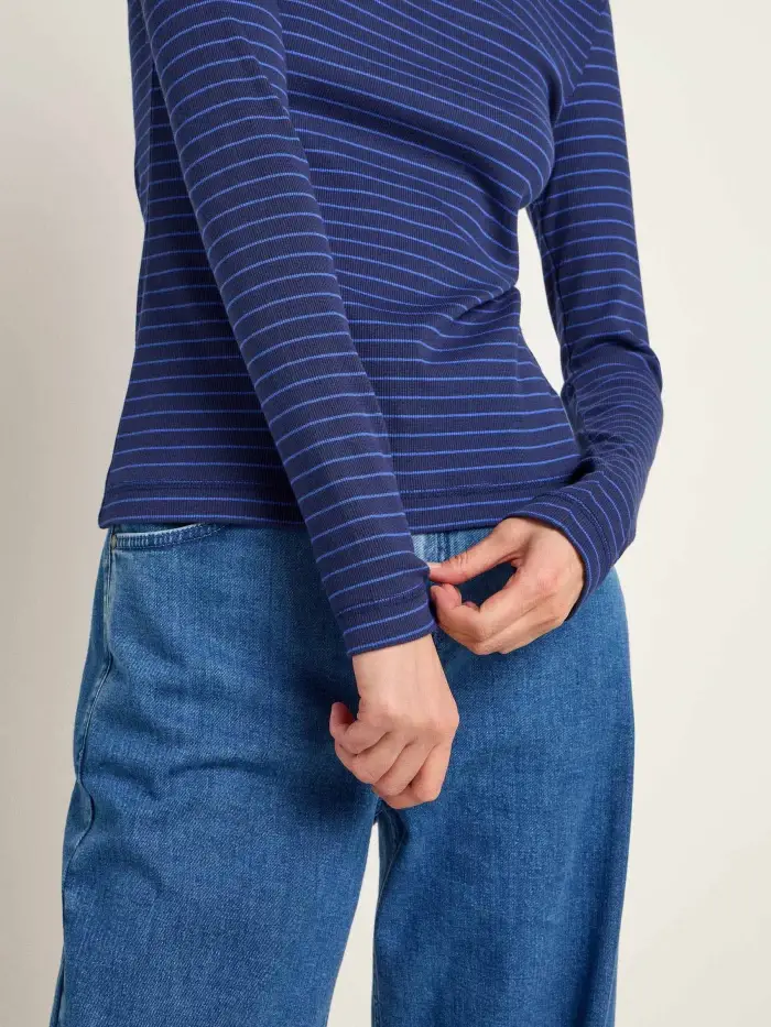 Lanius Streifen-Rollkragenshirt (GOTS) Günstig kaufen