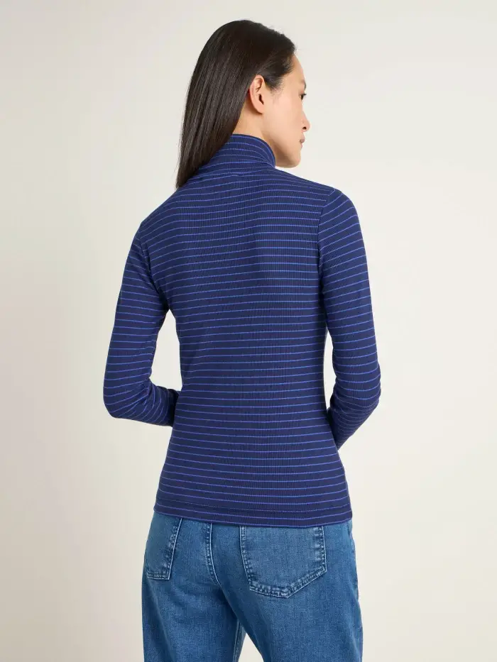 Lanius Streifen-Rollkragenshirt (GOTS) Günstig kaufen