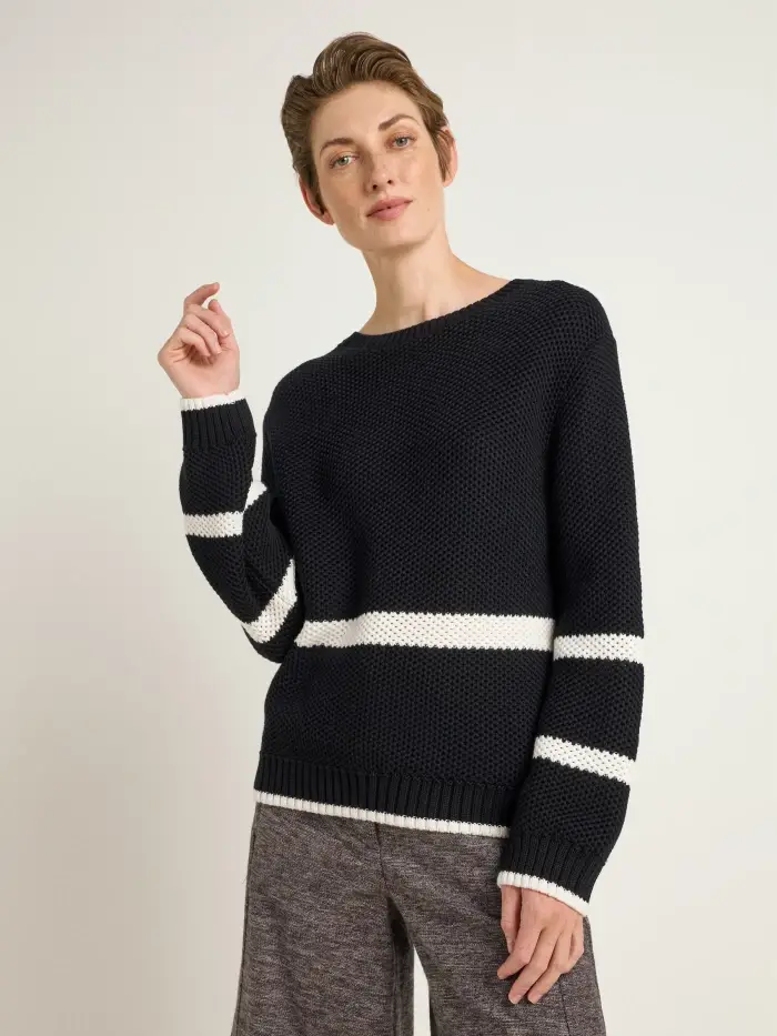 Lanius Blockstreifen Pullover (GOTS) Lagerräumung