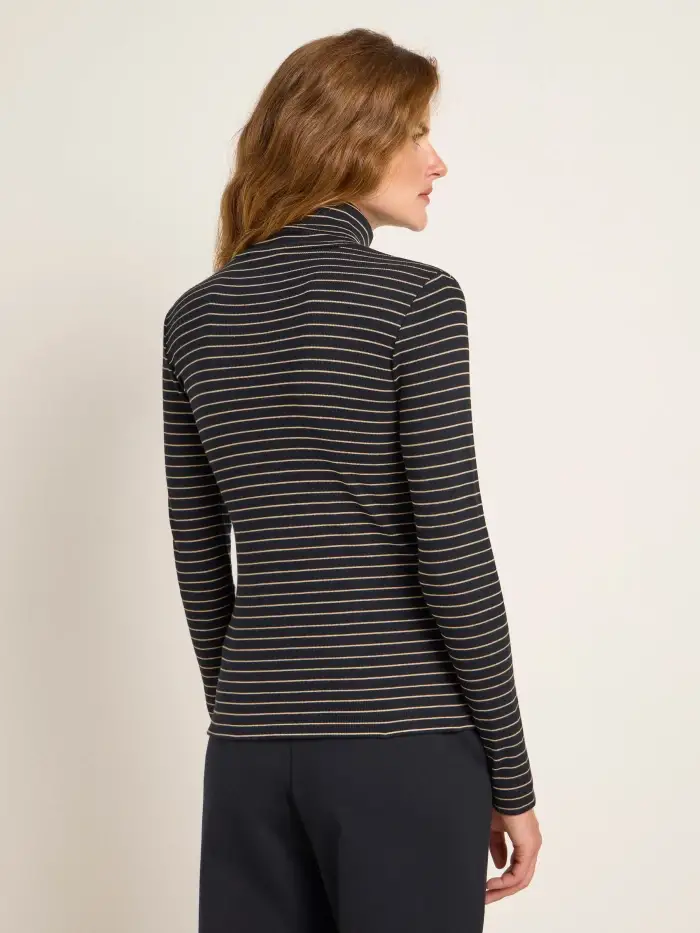 Lanius Streifen-Rollkragenshirt (GOTS) Neueste Mode