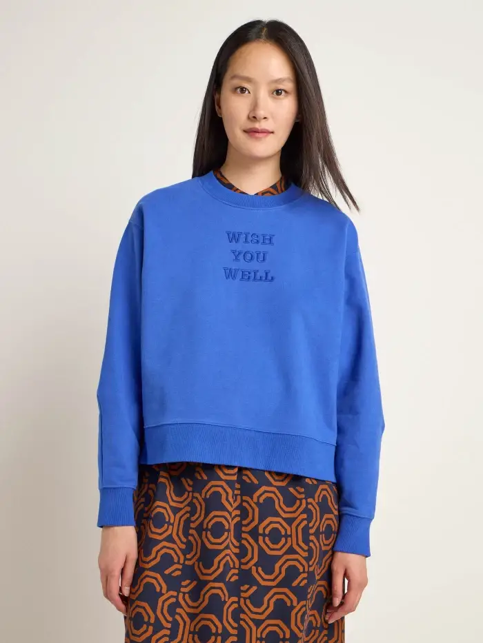 Lanius Statement Sweatshirt "wish you well" (GOTS) Neueste Stile