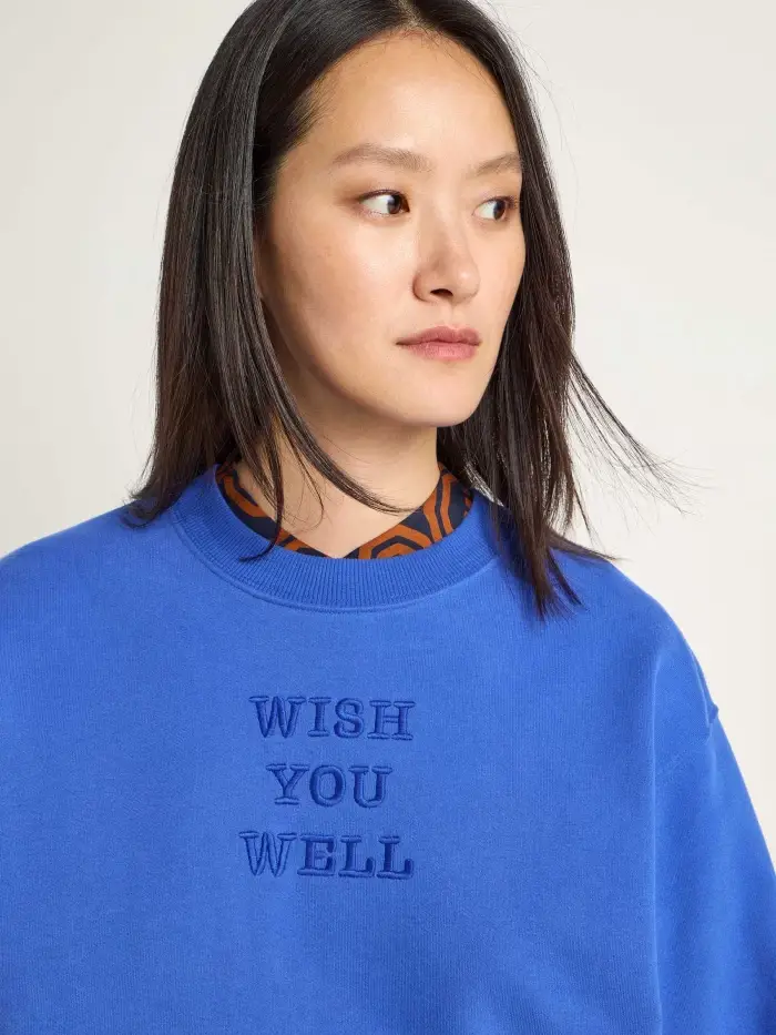 Lanius Statement Sweatshirt "wish you well" (GOTS) Neueste Stile